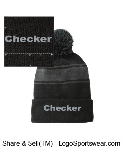 Checker Gray Beanie Hat Design Zoom